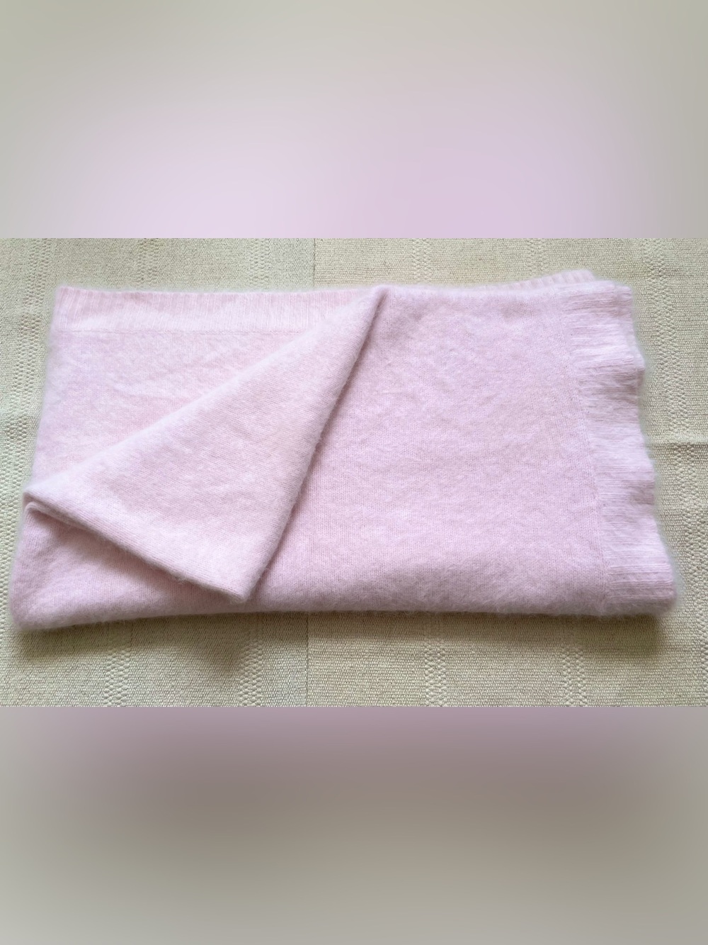 Rachel Ashwell Shabby Chic Vintage Baby Pink Ultra Fuzzy Angora Blanket 53”x59”